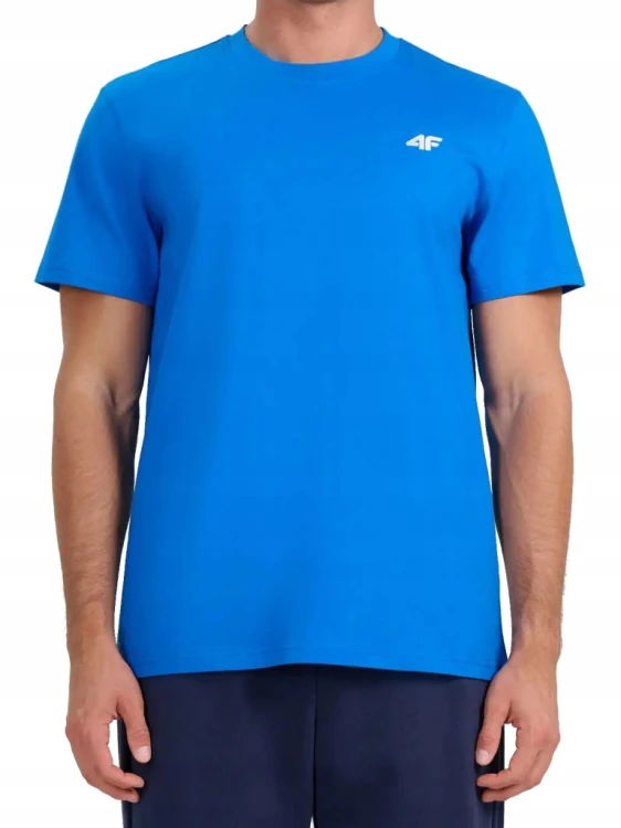 Nowy! 4F T-shirt TSHM3341 niebieski roz. L z małym logo (694)
