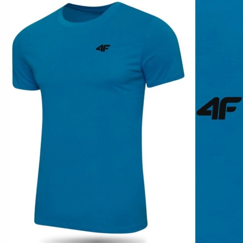 Nowy! 4F t-shirt męski niebieski rozmiar S z czarnym logo (547)
