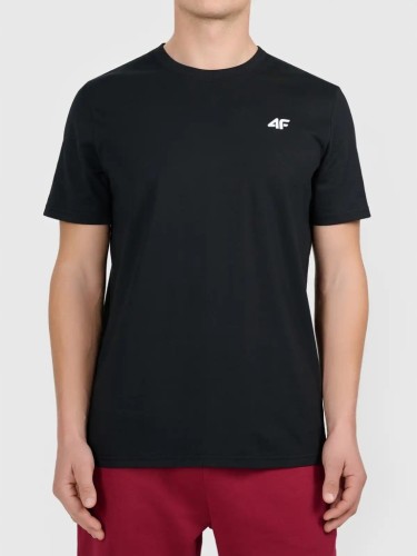 Nowy! T-shirt 4F męski głęboka czerń roz. XXL z małym białym logo (786)