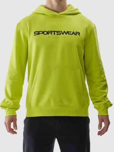 Nowa! 4F Bluza męska zielona z kapturem z nadrukiem Sportswear r. L (542)