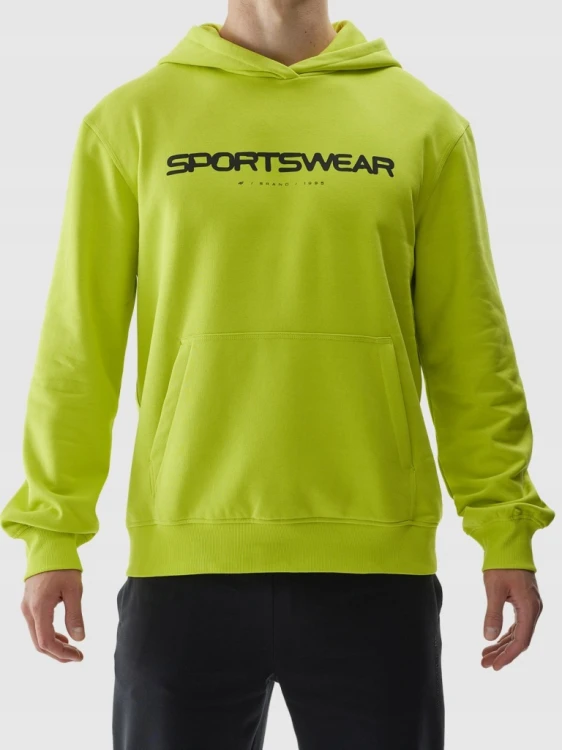 Nowa! 4F bluza męska z kapturem zielona z nadrukiem Sportswear r. M (535)
