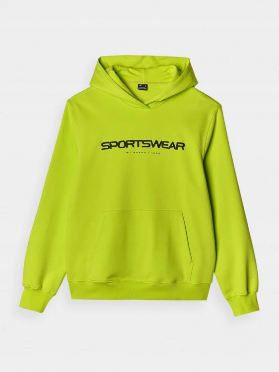 Nowa! 4F bluza męska z kapturem zielona z nadrukiem Sportswear r. M (535)