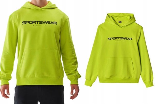 Nowa! Bluza 4F Sportowa Z Kapturem Zielona Z Nadrukiem Sportswear r.L (528)