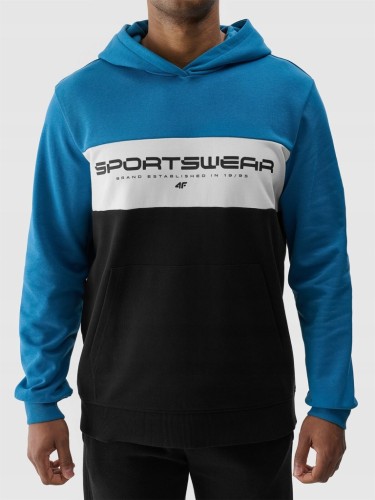 Nowa! 4F bluza męska trójkolorowa niebieska rozmiar XL kangurka (968)