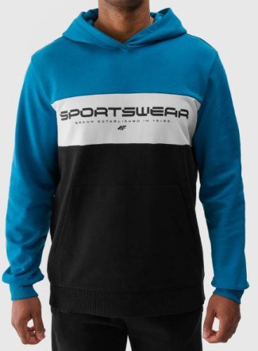 Nowa! 4F bluza męska trójkolorowa niebieska rozmiar XL kangurka (968)