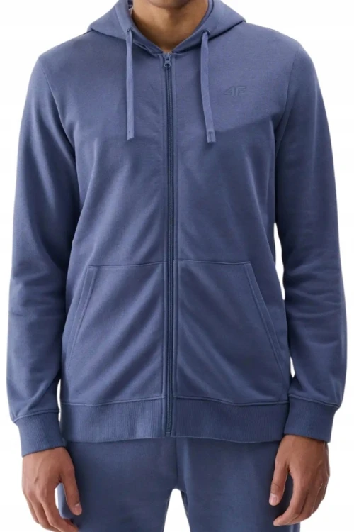 Nowa! 4F Bluza Dresowa Męska Rozpinana z Kapturem r XL niebieska (445)