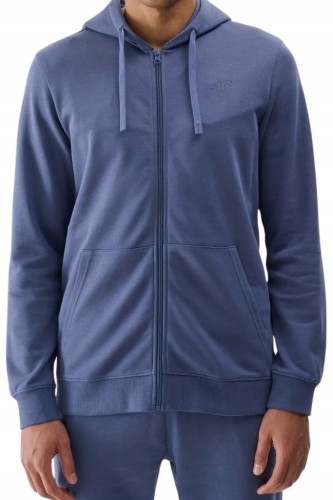 Nowa! 4F Bluza Dresowa Męska Rozpinana z Kapturem r XXL niebieska (438)