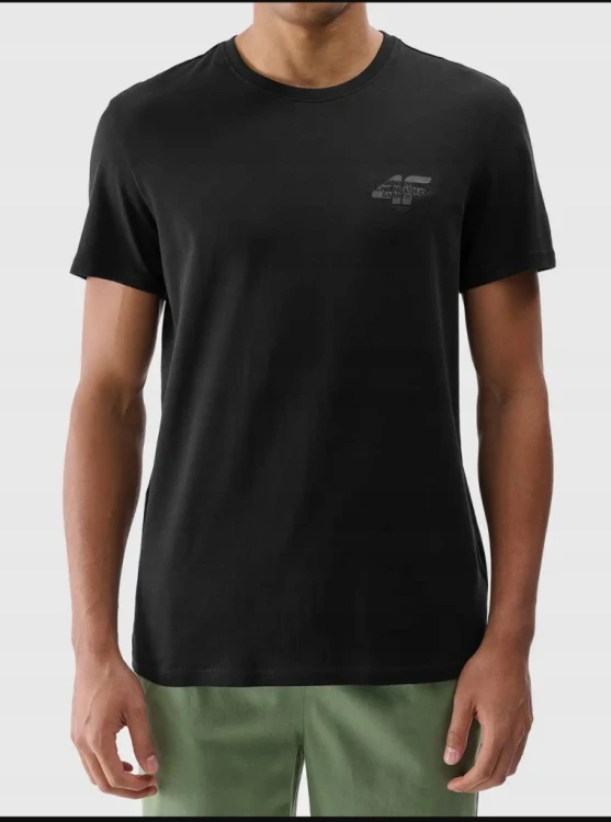 Nowa! Oryginalna Męska koszulka 4F T-shirt czarny M z małym logo (656)