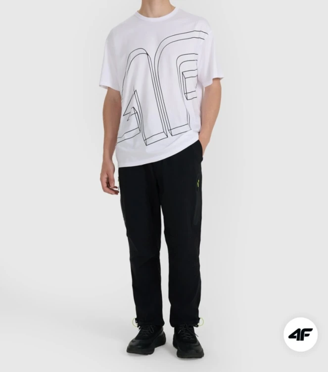 Nowy! Oryginalny T-shirt męski 4F rozmiar XL bloku oversize logo 3D (185)