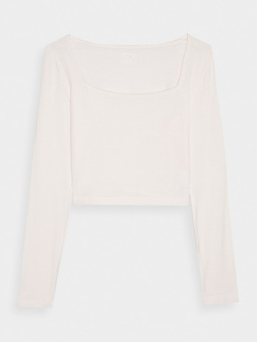 Nowy! Oryginalny 4F LONGSLEEVE DAMSKI GŁADKI BIAŁY S slim biały (093)