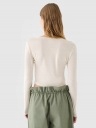 Nowy! Oryginalny 4F LONGSLEEVE DAMSKI GŁADKI BIAŁY S slim biały (093)