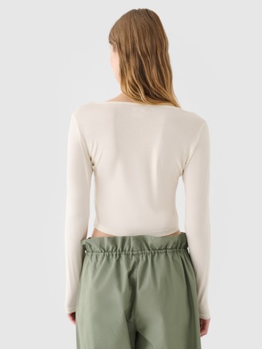 Nowy! Oryginalny 4F longsleeve damski fason dopasowany L biały (068)