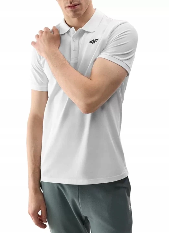 Nowa! Oryginalna 4F koszulka Polo XL męska biała z małym logo (279)