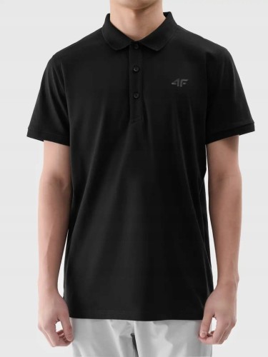 Nowa! Oryginalna 4F koszulka Polo męska L czarna z małym czarnym logo (819)
