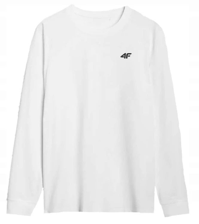 Nowy! Oryginalny 4F longsleeve męski XXL biały z małym czarnym logo (001)